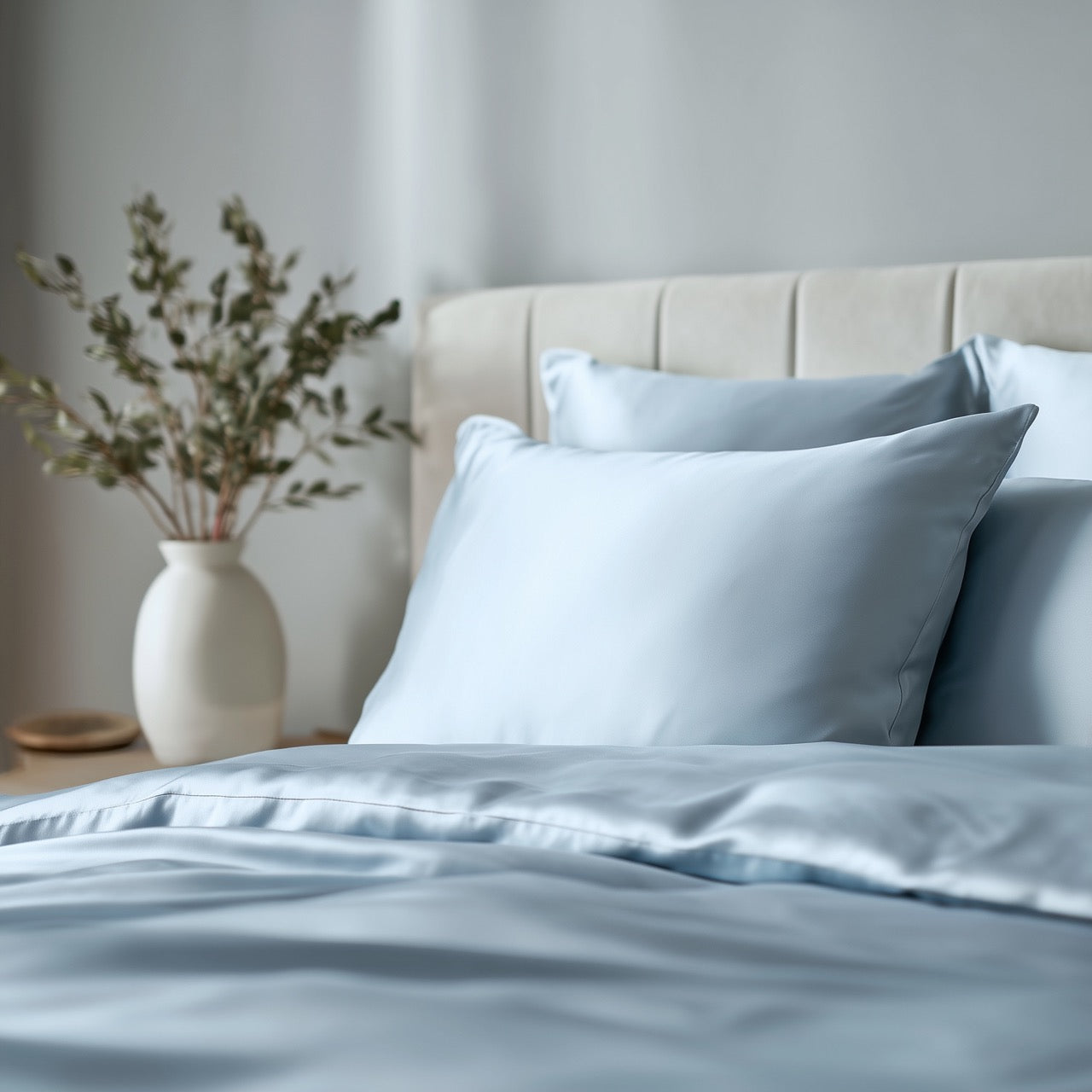 Himmelblått Bambus Putetrekk