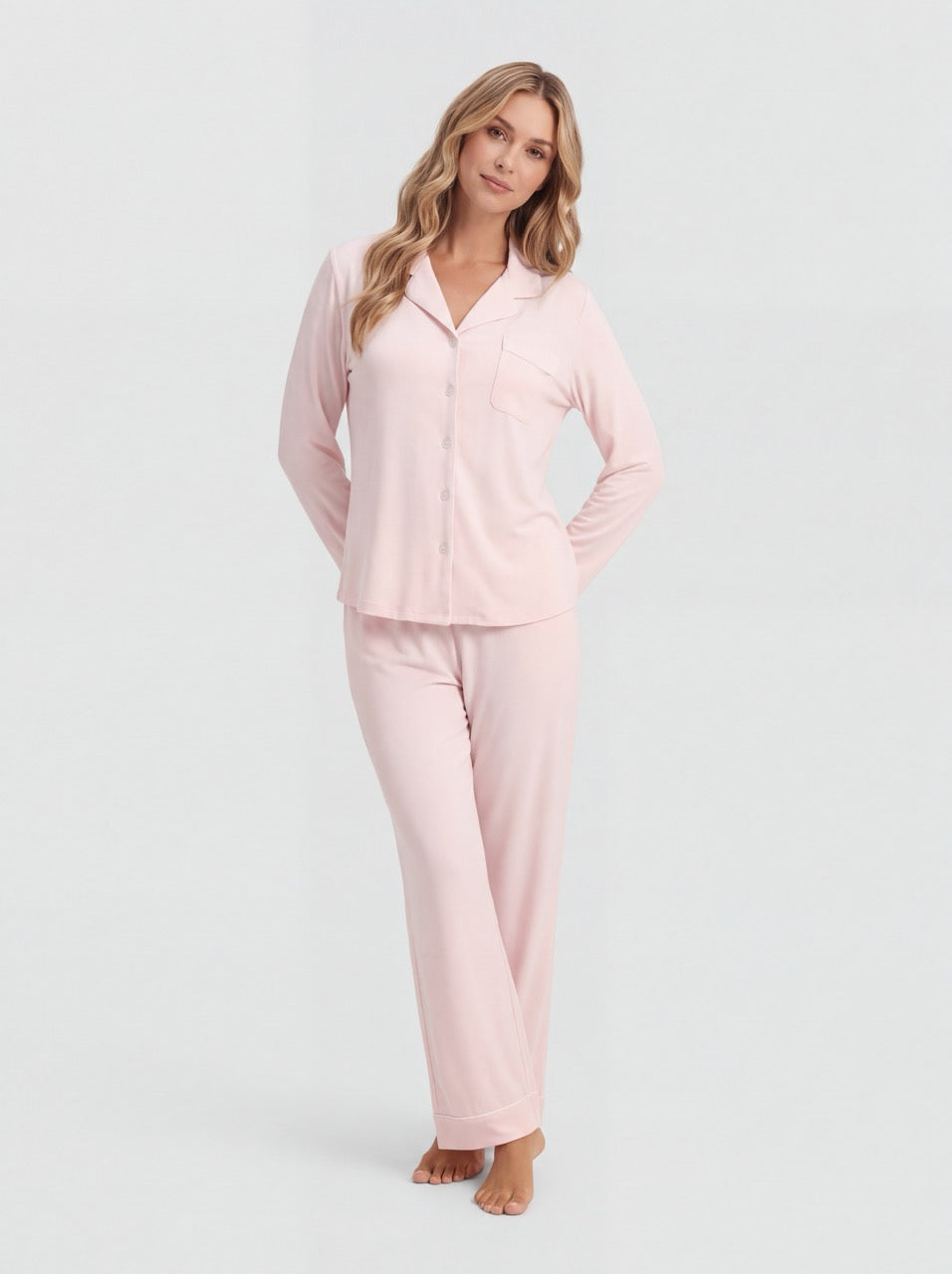 Rosa Bambus Pysjamas
