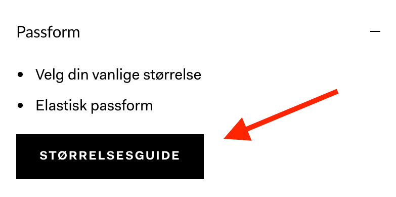 Størrelsesguide