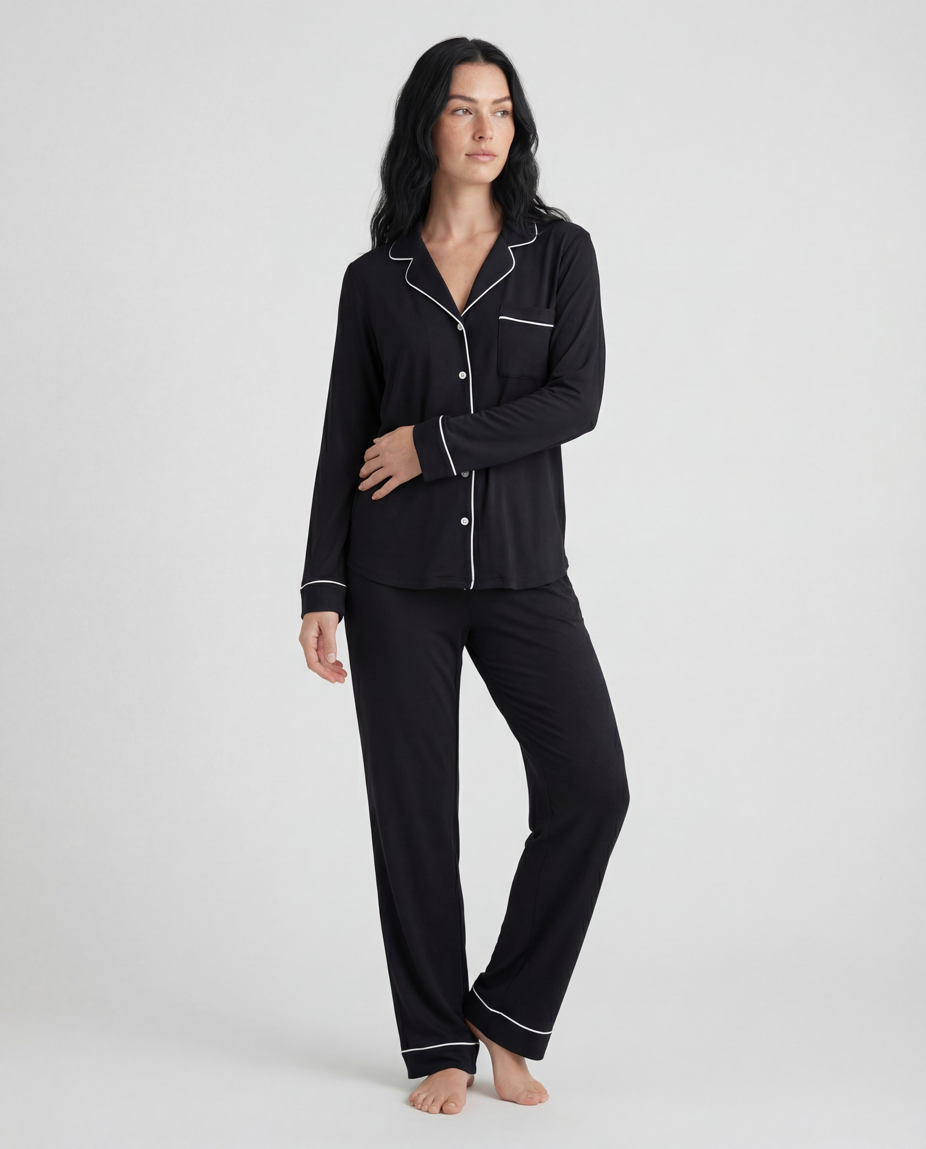 Svart Bambus Pysjamas