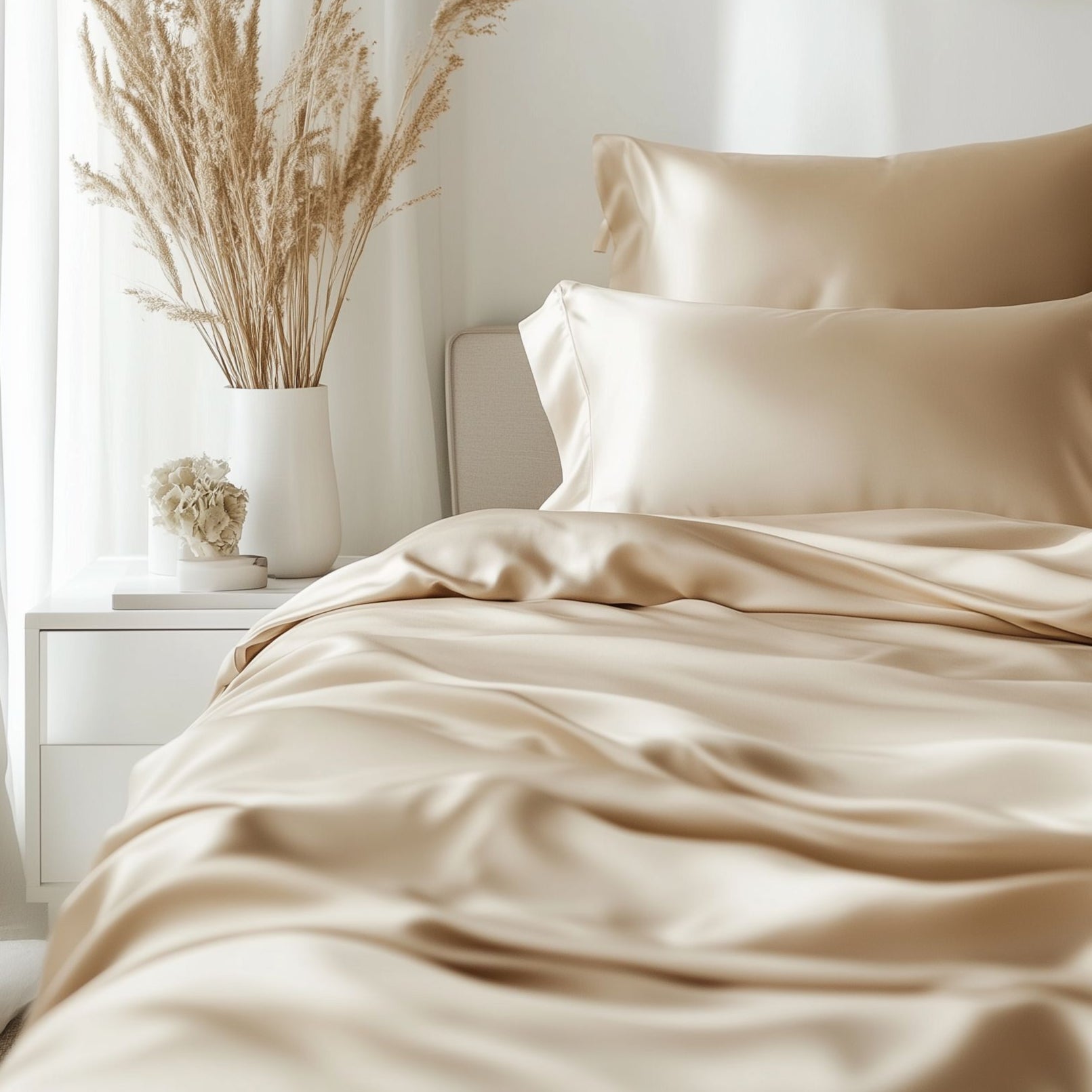 Beige Bambus Sengesett